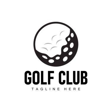 Golf kulübü logosu tasarımı ve açık hava spor golf sopası ve top şablonu çizimi
