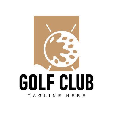 Golf kulübü logosu tasarımı ve açık hava spor golf sopası ve top şablonu çizimi