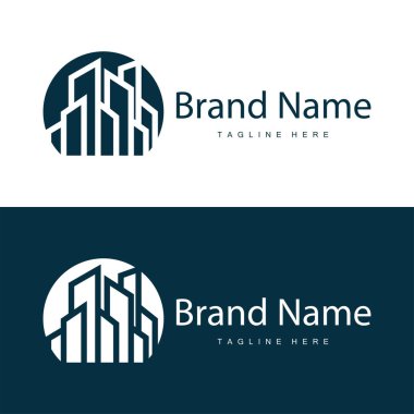 Modern Şehir İnşaat Logosu Tasarımı, Lüks ve Basit Şehir Mimarisi