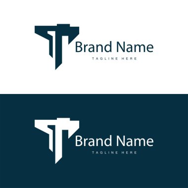 Alfabe harfi t logosu basit ürün şablonu dizayn et