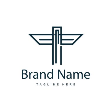 Alfabe harfi t logosu basit ürün şablonu dizayn et