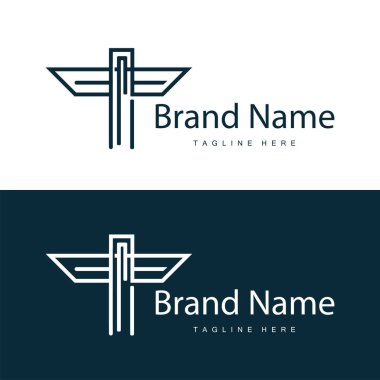 Alfabe harfi t logosu basit ürün şablonu dizayn et