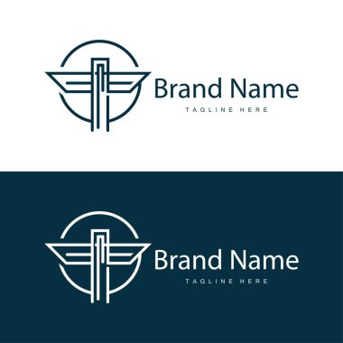 Alfabe harfi t logosu basit ürün şablonu dizayn et