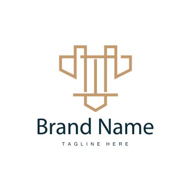 Alfabe harfi t logosu basit ürün şablonu dizayn et