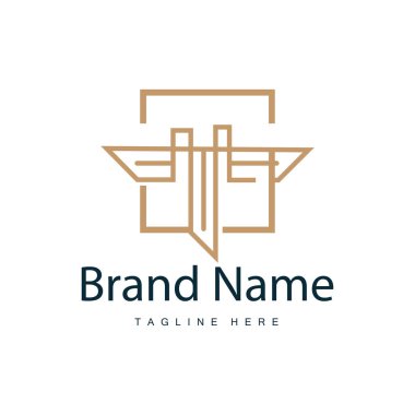 Alfabe harfi t logosu basit ürün şablonu dizayn et