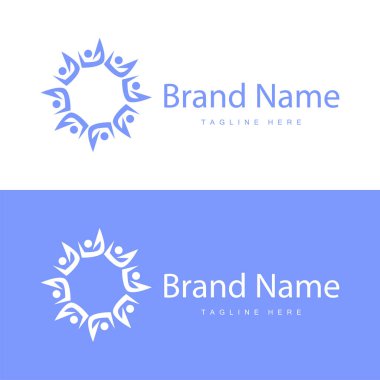 Takım çalışması logosu vektör şablonu işbirliğinde başarı insanlara basit sembol tasarımı bakımı