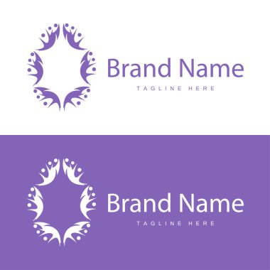 Takım çalışması logosu vektör şablonu işbirliğinde başarı insanlara basit sembol tasarımı bakımı