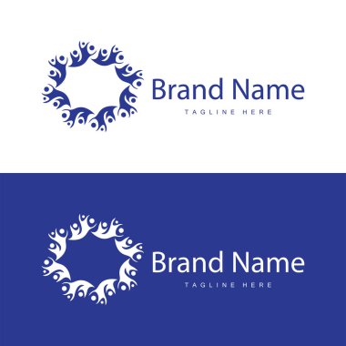 Takım çalışması logosu vektör şablonu işbirliğinde başarı insanlara basit sembol tasarımı bakımı