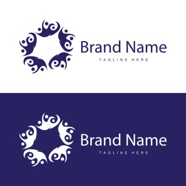 Takım çalışması logosu vektör şablonu işbirliğinde başarı insanlara basit sembol tasarımı bakımı