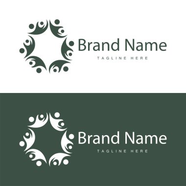 Takım çalışması logosu vektör şablonu işbirliğinde başarı insanlara basit sembol tasarımı bakımı