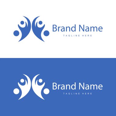 Takım çalışması logosu vektör şablonu işbirliğinde başarı insanlara basit sembol tasarımı bakımı