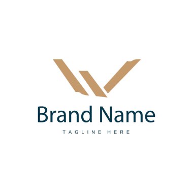 Basit tarzda W harfi logosu Lüks ürün markası tasviri