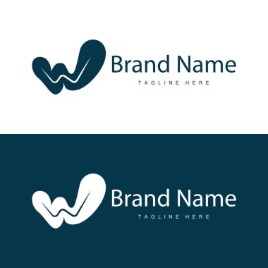 Basit tarzda W harfi logosu Lüks ürün markası tasviri