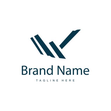 Basit tarzda W harfi logosu Lüks ürün markası tasviri