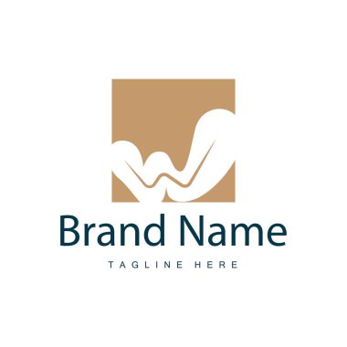 Basit tarzda W harfi logosu Lüks ürün markası tasviri