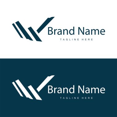Basit tarzda W harfi logosu Lüks ürün markası tasviri
