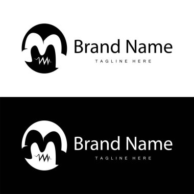 Basit tarzda M harfi logosu Lüks ürün markası örnekleme