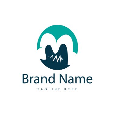 Basit tarzda M harfi logosu Lüks ürün markası örnekleme