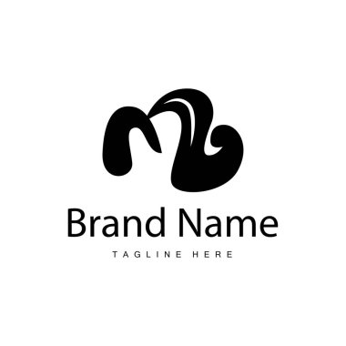 Basit tarzda M harfi logosu Lüks ürün markası örnekleme