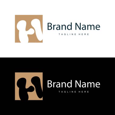 Alfabe harfi h ilk logo tasarımı basit ürün marka şablonu