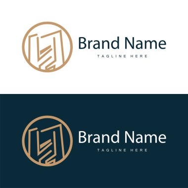 Alfabe harfi h ilk logo tasarımı basit ürün marka şablonu