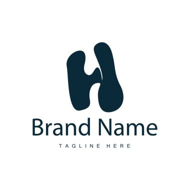 Alfabe harfi h ilk logo tasarımı basit ürün marka şablonu