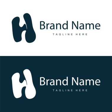 Alfabe harfi h ilk logo tasarımı basit ürün marka şablonu