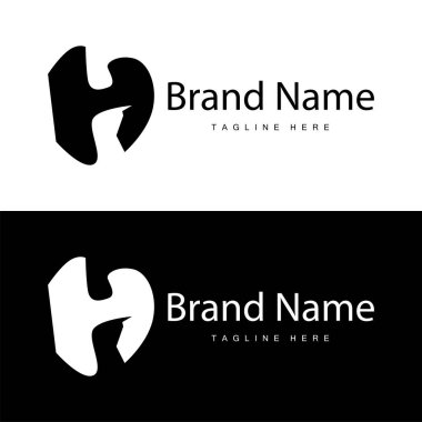 Alfabe harfi h ilk logo tasarımı basit ürün marka şablonu