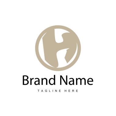 Alfabe harfi h ilk logo tasarımı basit ürün marka şablonu