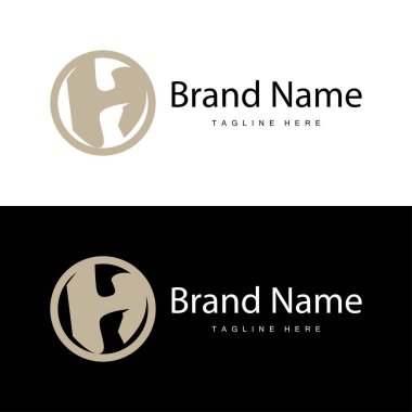 Alfabe harfi h ilk logo tasarımı basit ürün marka şablonu