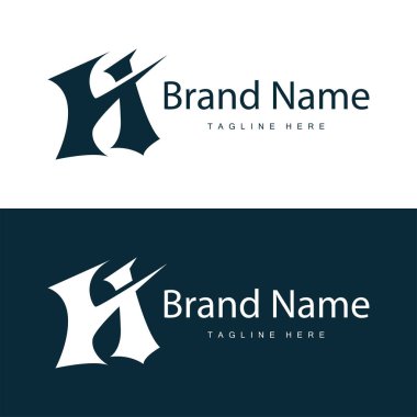 Alfabe harfi h ilk logo tasarımı basit ürün marka şablonu