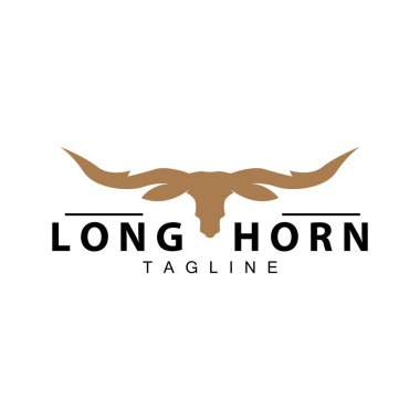 Longhorn logosu klasik bir boğa tasarımı. Batı yakası siyahi silueti.