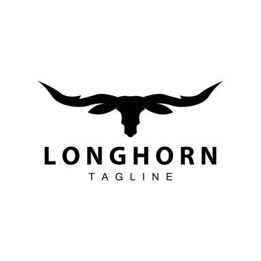 Longhorn logosu klasik bir boğa tasarımı. Batı yakası siyahi silueti.