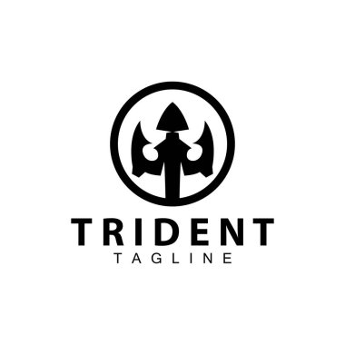 Trident logo design spear weapon vector sea king poseidon neptune symbol template