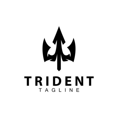 Trident logo design spear weapon vector sea king poseidon neptune symbol template