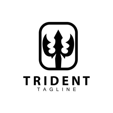 Trident logo design spear weapon vector sea king poseidon neptune symbol template