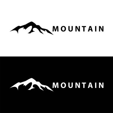 Dağ Logosu Basit Çizim Silüeti Şablon Vektör Tasarımı