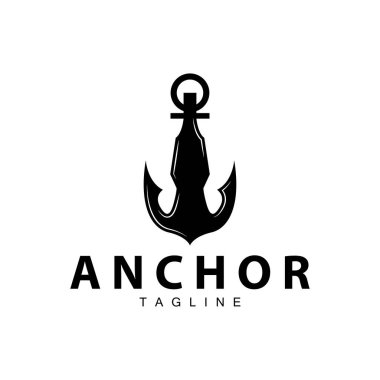 Deniz gemisi vektör simgesi gösterimi basit deniz çapa logosu tasarımı