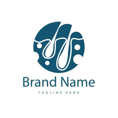 Saç bakım logosu tasarımı basit saç bakım silueti çizim vektörü şablonu