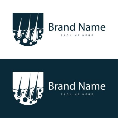 Saç bakım logosu tasarımı basit saç bakım silueti çizim vektörü şablonu