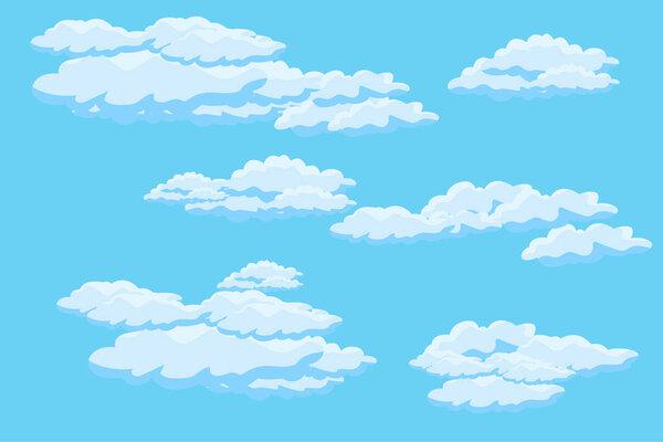 Cloud sky scene background vector simple cloud illustration template design