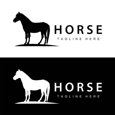 Wild Horse Logo Farm Design Silhouette Simple Vector Illustration Template clipart