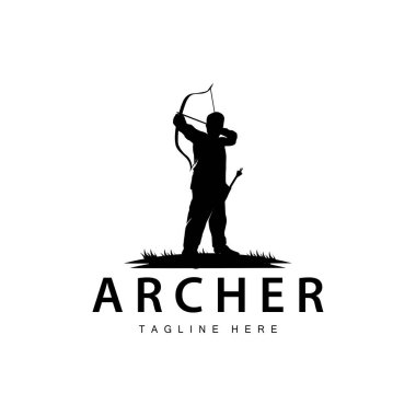 Archer logo vektör vintage tasarımı eski ilham kaynağı okçu ok şablonu markası