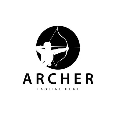 Archer logo vektör vintage tasarımı eski ilham kaynağı okçu ok şablonu markası