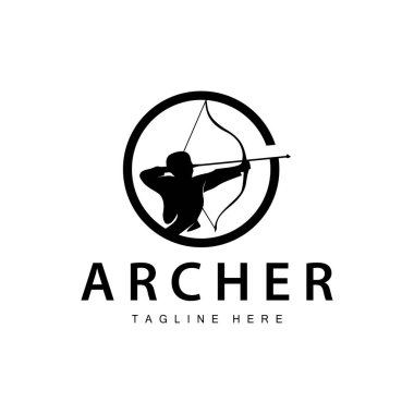 Archer logo vektör vintage tasarımı eski ilham kaynağı okçu ok şablonu markası