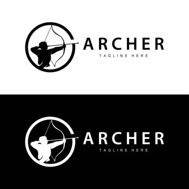 Archer logo vektör vintage tasarımı eski ilham kaynağı okçu ok şablonu markası