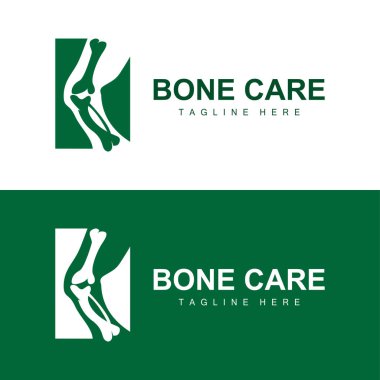 Kemik Sağlığı Logosu Basit Resimli Silüet Şablon Vektör Tasarımı