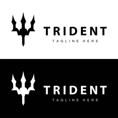 Trident logo design spear weapon vector sea king poseidon neptune symbol template