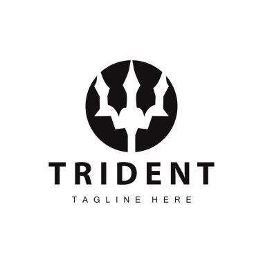 Trident logo design spear weapon vector sea king poseidon neptune symbol template