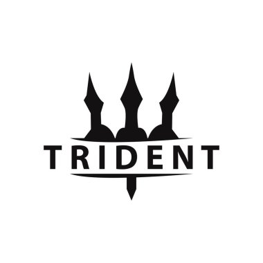 Trident logo design spear weapon vector sea king poseidon neptune symbol template